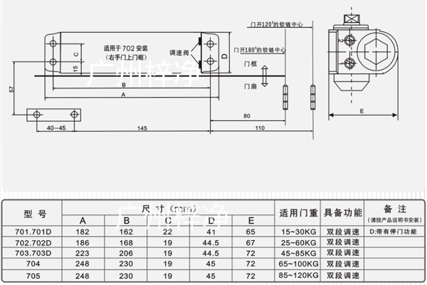 風淋室閉門器結(jié)構圖